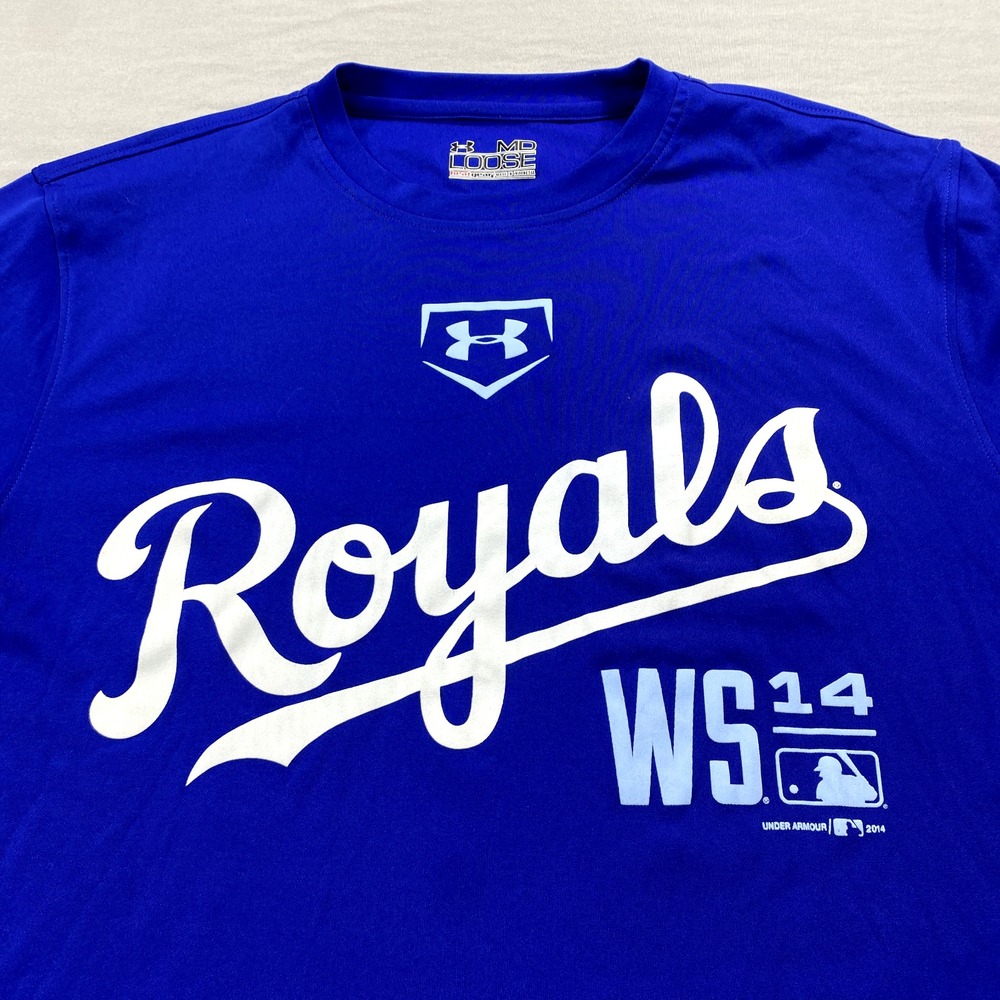 Under Armour Kansas City Royals Shirt Adult Medium Blue 2014 World Series Tee - Picture 3 of 10